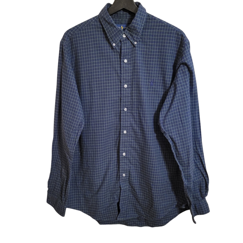 Ralph Lauren Blue Green Checkered Button Down Shirt